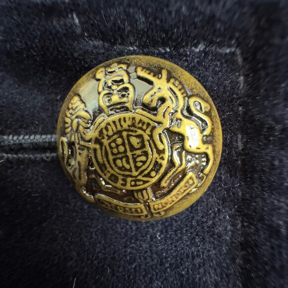 Talbots Navy Blue Velvet Military Inspired Classy Blazer Jacket Women's Size 12 - Picture 5 of 7